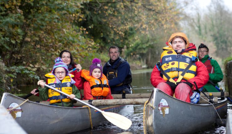Liversidge family in canoe - Making memories