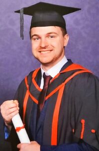 Tom's graduation at the University of South Wales